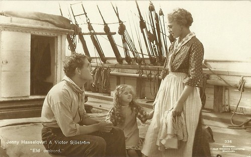 Victor Sjöström and Jenny Hasselquist in Eld ombord (1923)