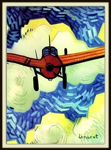 AI art: Aeroplane in the Style of Van Gogh