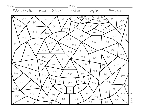 Free Color By Number Math Sheets for 2nd Grade