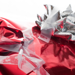 A sloppily wrapped Christmas gift. 