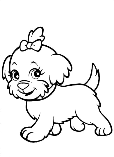 Puppy And Flowers Coloring Pages