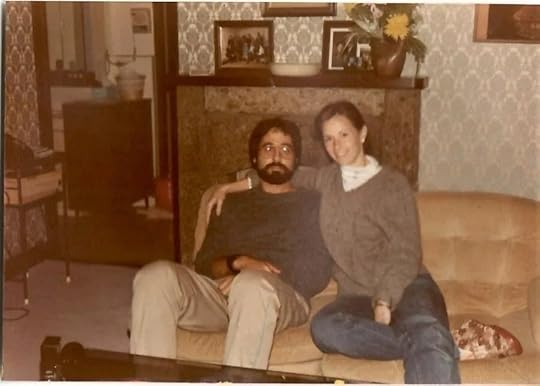 Seated in the living room with Dennis, 1984, Sakuragaoka, Tokyo.