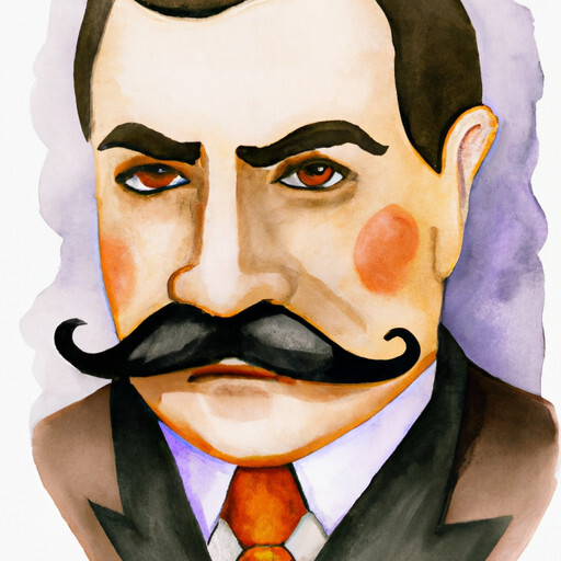 watercolor of hercules poirot