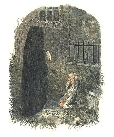 Another John Leech illustration from the original publication of A Christmas Carol - The last of the Spirits