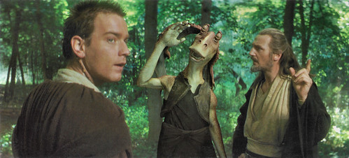 Ewan McGregor, Ahmed Best and Liam Neeson in Star Wars - Episode I - The Phantom Menace (1999)
