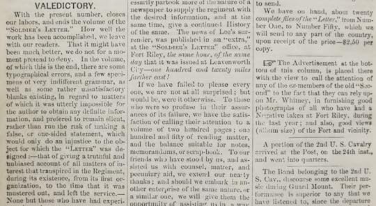 A close-up of the final edition of the Soldier's Letter, describing the paper's history and bidding farewell.