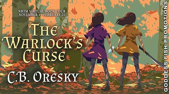 Goddess Fish book tour banner for The Warlock's Curse