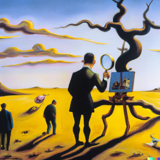 An oil painting by Salvador Dalí about the Positive Psychological and Social Outcomes of Curiosity created by Matt Murrie using DALLE