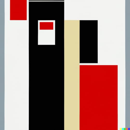 An abstract painting created with the prompt “A futuristic image of business success in Bauhaus style” by Matt Murrie on DALLE
