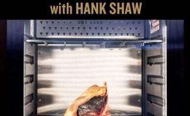Hunt Gather Talk podcast art, dry aging episode.