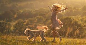 Elana Shumilova Girl happy dog