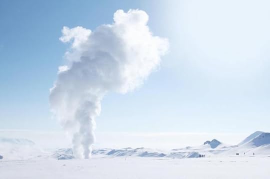 Smoke Rising from Snow-covered Field (Iceland)sl wong