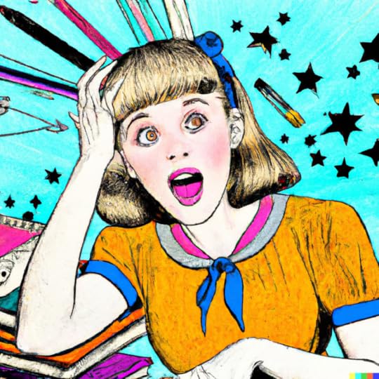 A colorful vintage Disney drawing of a student learning with wonder created using DALLE