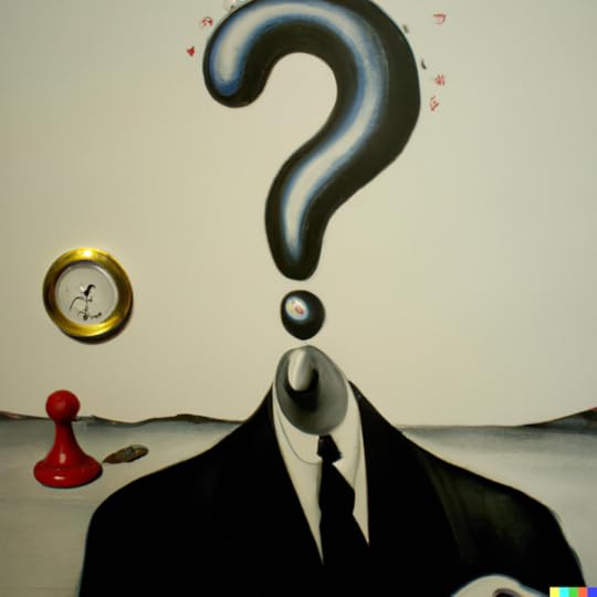 A surreal painting of a question mark created using DALLE with the prompt: