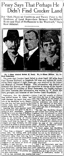 Peary Says That Perhaps He Didn't Find Crocker Land