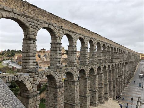 ancient roman aqueduct - Segovia, Spain. no mortar, just stone blocks relying on gravity! : travel