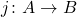 j \colon A \to B
