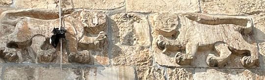 Lions gate, Jerusalem, cat carving