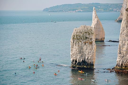group of kayaks near old harrys rocks