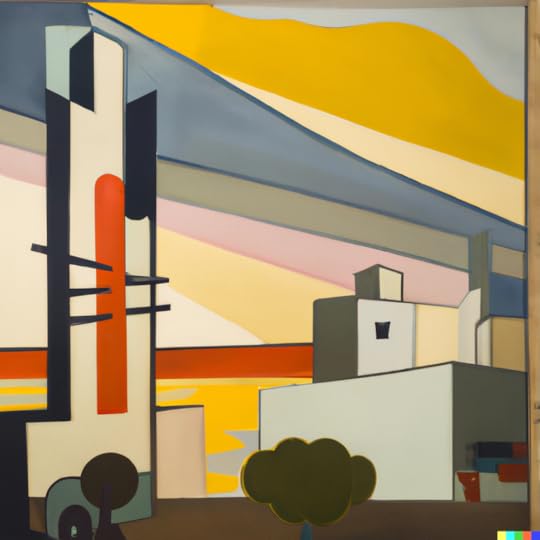 A 1930s Bauhaus oil painting of a marvelous Wednesday morning created using DALLE
