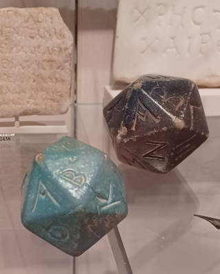 Ancient D20s seen in the Metropolitan Museum of Art.