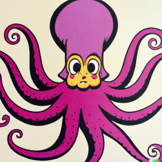 A vintage Disney illustration of a half human half octopus created using DALLE