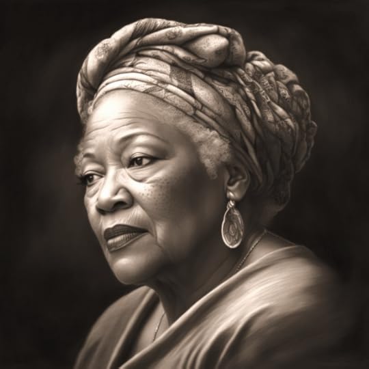 Pencil sketch of author Toni Morrison.