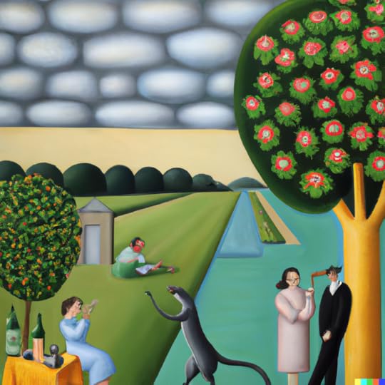 A Henri Rousseau painting of the perfect Sunday afternoon created using DALLE