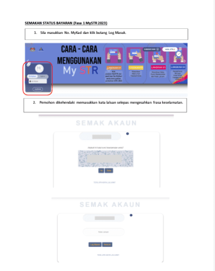 MySTR Login Semakan,Kemaskini Permohonan STR : Semak Sini 3