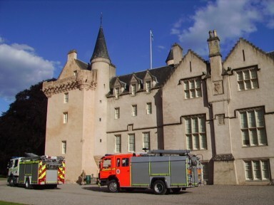 Brodie Castle and fire engines, one of the best castles
