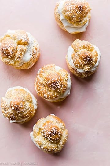 overhead image of cream puffs