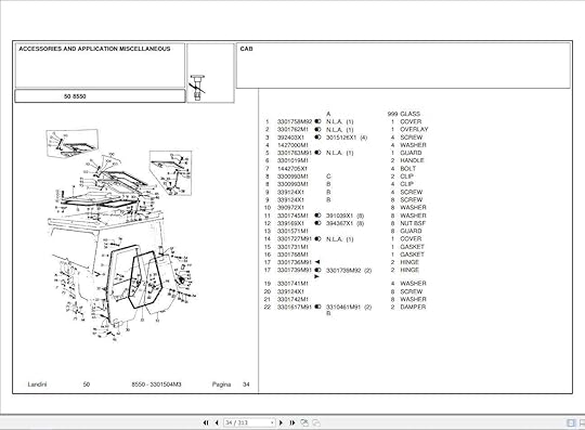 Landini 500 8500 Accessories Parts manual catalog PDF Download