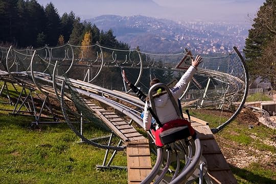 couple on an alpine coaster