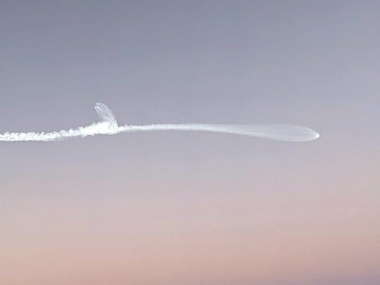 Falcon Heavy after first stage separation