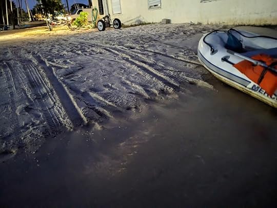 Ready to tow our new dinghy