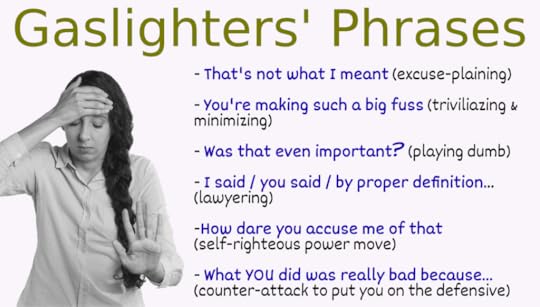 infographic with gaslighter major signs