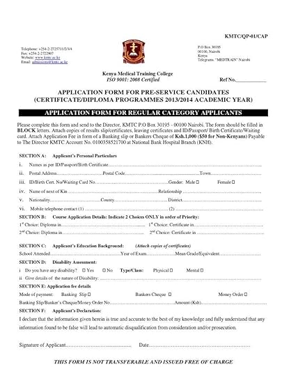 Kmtc Application Form signNow