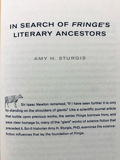The cover page of the Amy H. Sturgis essay "In Search of Fringe's Literary Ancestors."