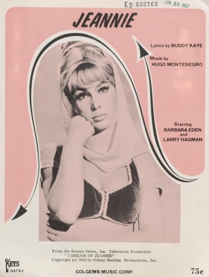 Cover of sheet music, with Barbara Eden dressed as Genie, chin resting on a lightly closed fist