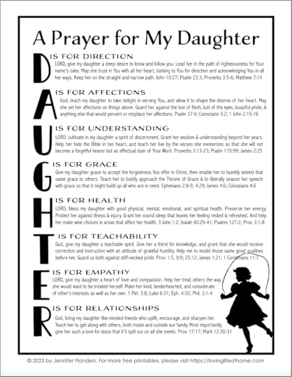 A Prayer for My Daughter Printable
