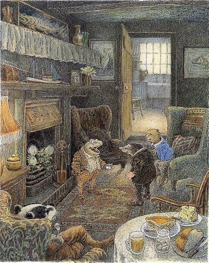 Frog and friends in hishouse