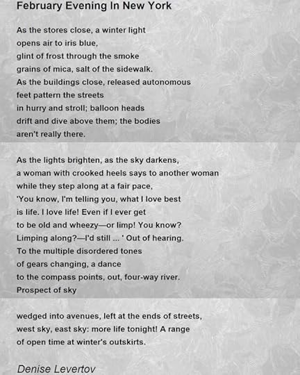A February poem from Denise Levertov