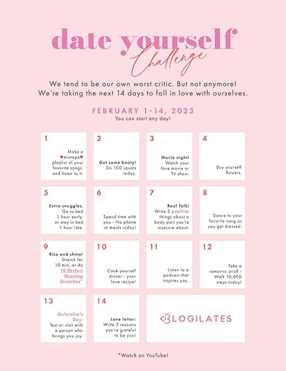 blogilates date yourself challenge self-love 14 days february