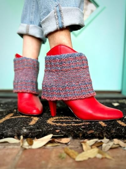 Flare knit boot cuffs by Afifa Sayeed for YarnYAY!