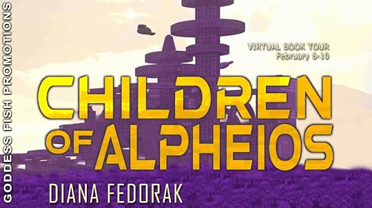 Goddess Fish book tour banner for Children of Alpheios