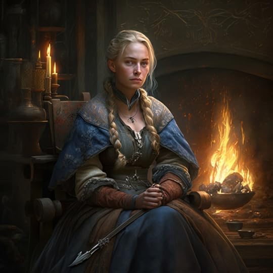 halla sits with sword
