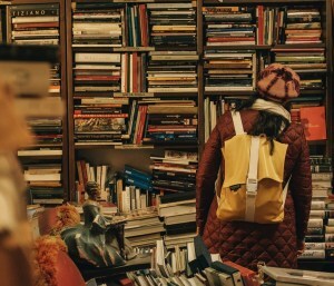 English major examining old books