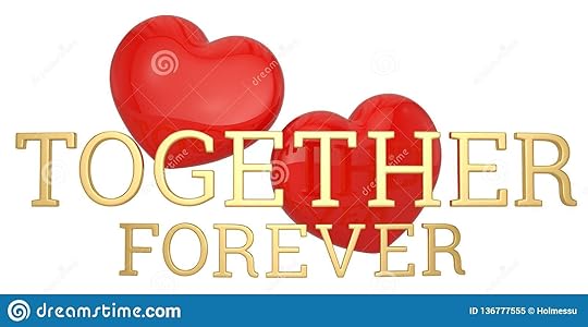 Red Hearts and Together Forever Words Isolated on White Background 3D ...