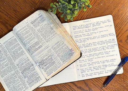 Writing James 1 by hand