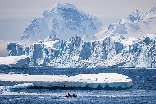 antarctica landscape with mountain in the background